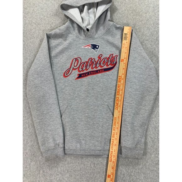 New England Patriots NFL Team Apparel Hoodie Sweatshirt (Youth XL) Gray - Picture 6 of 13